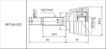Outer joint fits nissan - joint,